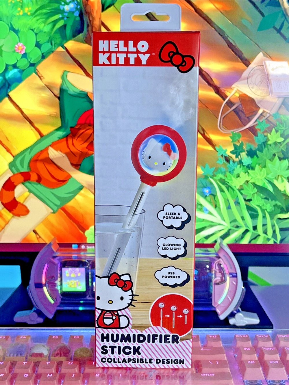 Hello Kitty Humidifier Stick Collapsible USB Led Light Portable 2024 Sanrio